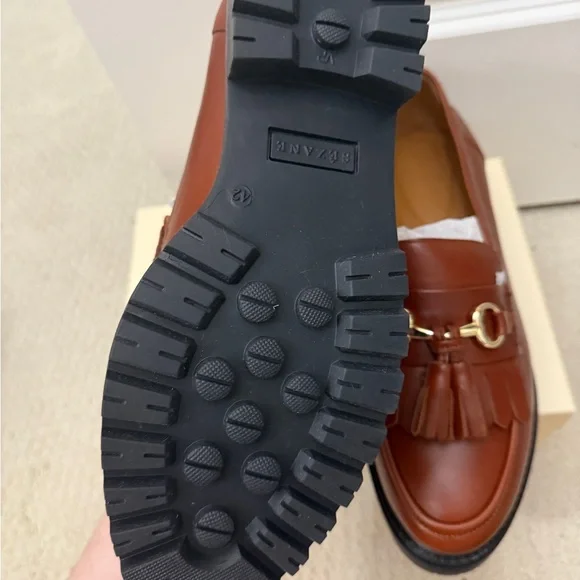 Sezane Amy Loafers Smooth Natural Leather - Size 11 NEW - Picture 4 of 6